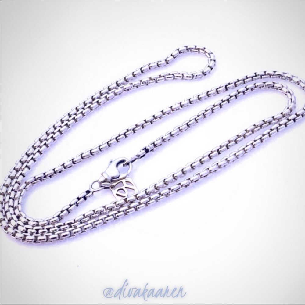 DAVID YURMAN 24” Sterling Silver 14K Tag Box Chain - Picture 3 of 6